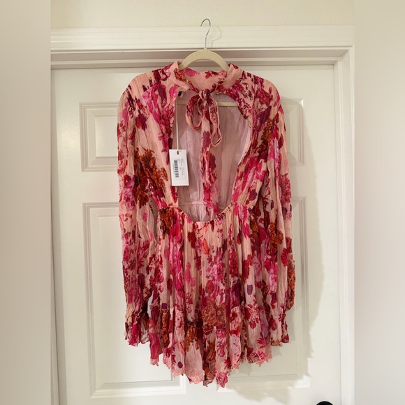 HEMANT & NANDITA Dali Pink Floral Mini Dress - Picture 4 of 5